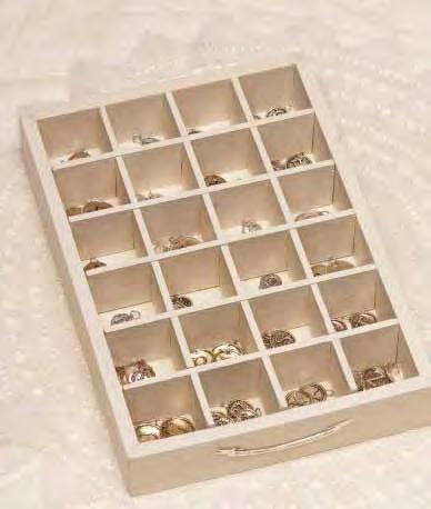 PD10 > treasures of love 24 section display box PD10 box has a silver plated banner engraved with Palas Jewellery.