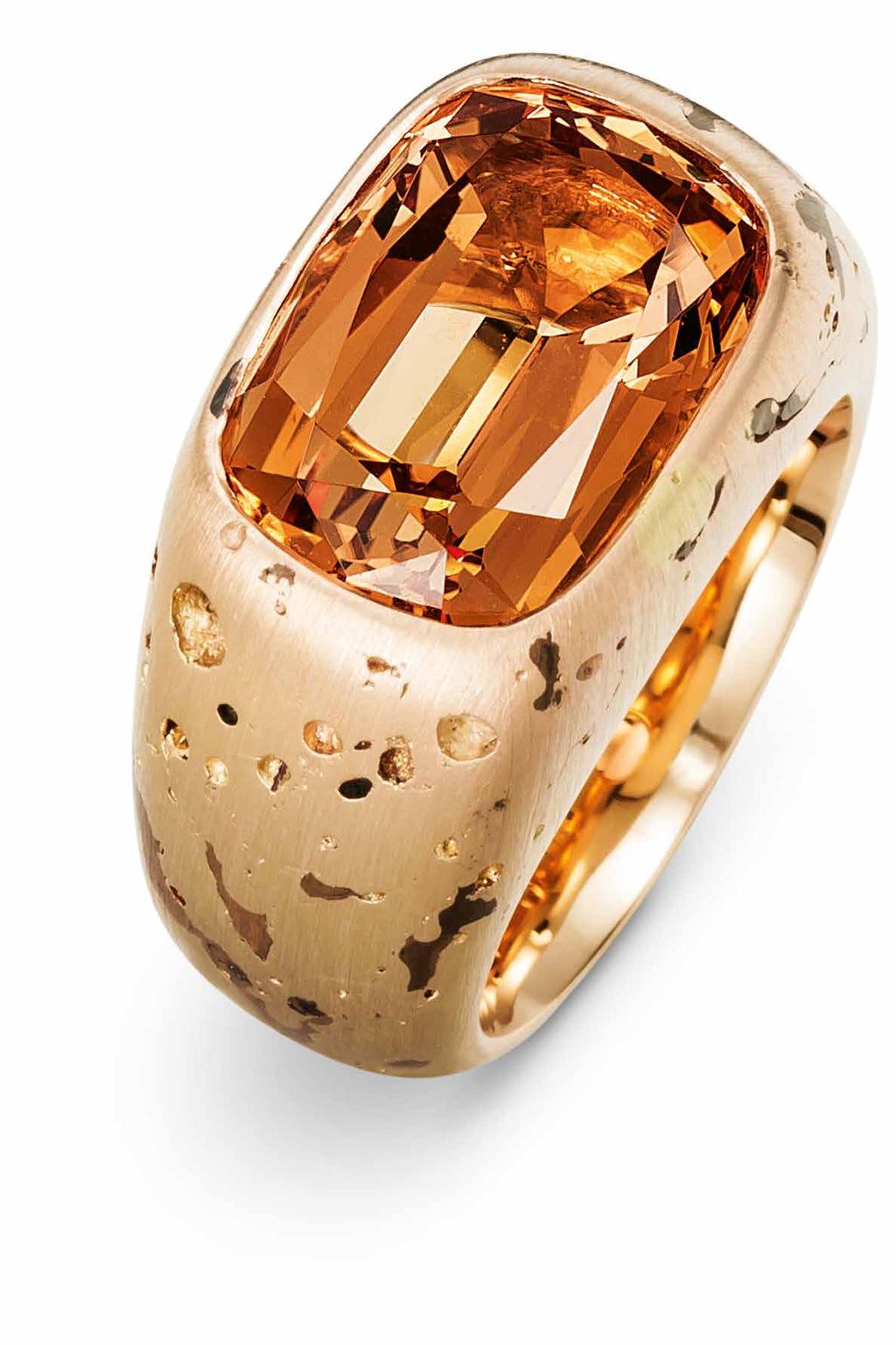 Hemmerle pink gold ring with topaz Among the forward-thinking high jewellery houses that are shaking things up a little and changing traditional perspectives about high jewellery are Alexandre Reza