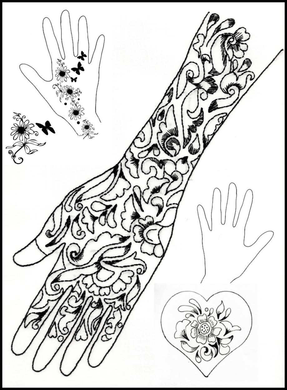 These drawings led to a final embroidery called CH0298 'Henna Hand' which is worked in back stitch and straight stitches. This is an area that I will explore more fully in the future.