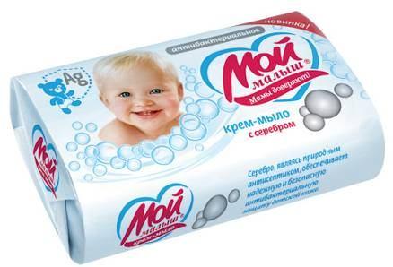 It is made only from natural fatty raw materials Baby antibacterial cream-soap «Moy malish» with