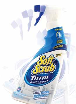 SOFT SCRUB TOTAL BATH & BOWL New Soft Scrub Total Bath & Bowl Cleaner is specially formulated to tackle the unique cleaning challenges of the toughest bathroom grime.