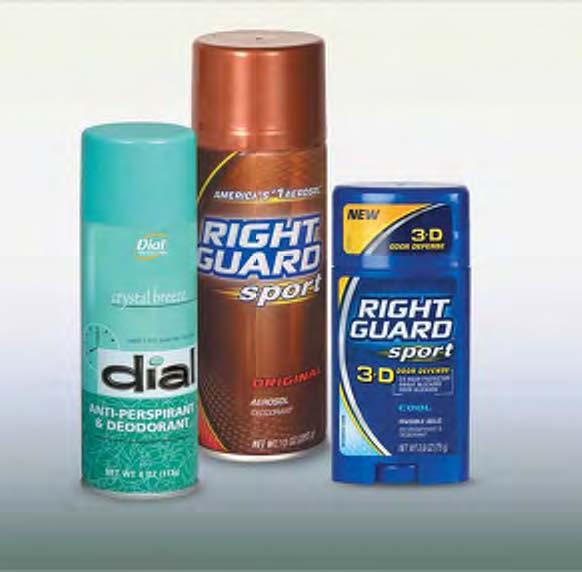 ANTI-PERSPIRANT DEODORANTS The most complete selection of odor and wetness protection products Time-tested and trusted Right Guard brand strength Provides all day (and night) protection against odor