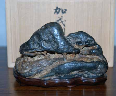 This stone once belonged to the late, famous Japanese stone collector, Sugii. bottom; This well known and exquisite Kamogawa hut stone was displayed at the October 2004 Sogo-ten in Tokyo and in Mr.