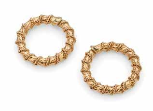 37 82 CARTIER A pair of hoop earrings each of twisted design with rope Cartier, numbered