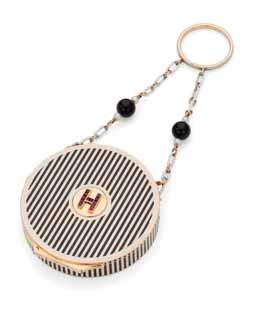 43 98 A French Art Deco gold and enamel compact French control marks and with import marks for circa 1930, in the style of Cartier, the compact of