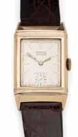 18ct gold and enamel wrist watch Reverso model, No.
