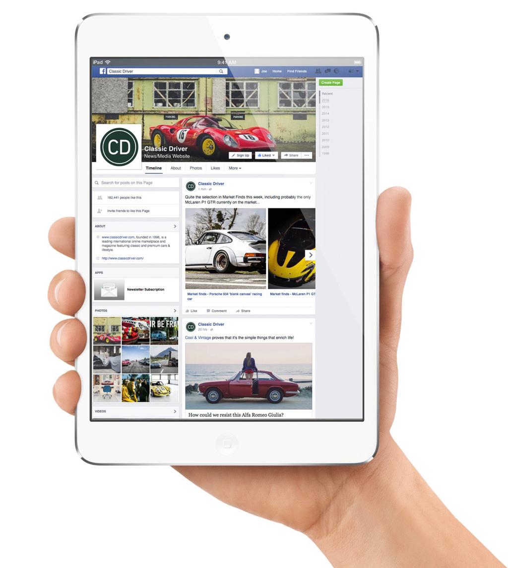 OUR CHANNELS A FAST-GROWING SOCIAL MEDIA COMMUNITY A deeply engaged community on Facebook and Instagram that shares our passion for collector cars and a sophisticated lifestyle.