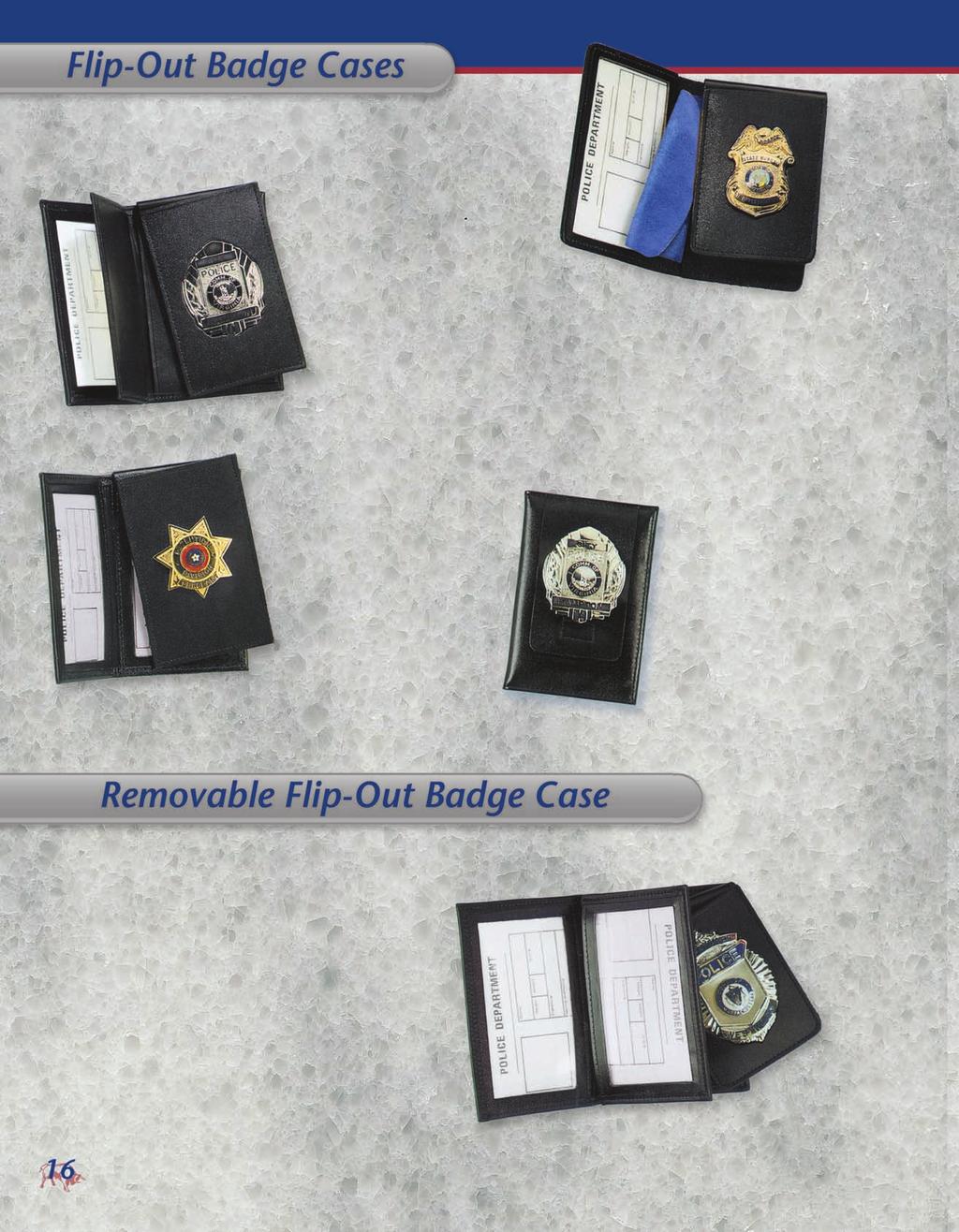 Flip-out cases are designed so you can wear the badge in the breast pocket. All that has to be done is flip the badge flap to the outside of the case to display the badge.