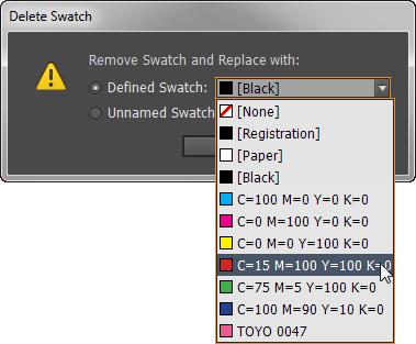 Manage swatches You can edit, duplicate, delete, and merge swatches in the Swatches panel. Edit a swatch You can change individual attributes of a swatch by using the Swatch Options dialog box.