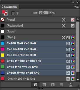 Adobe InDesign How to delete all unused swatches: 1. Choose Select All Unused in the Swatches panel menu. Only swatches that are not currently used in the active file will be selected (Figure 20