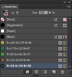 Note: You cannot share the following types of swatches between applications: patterns, gradients, mixed inks and tints, and the Registration swatch from Illustrator or InDesign; and book color