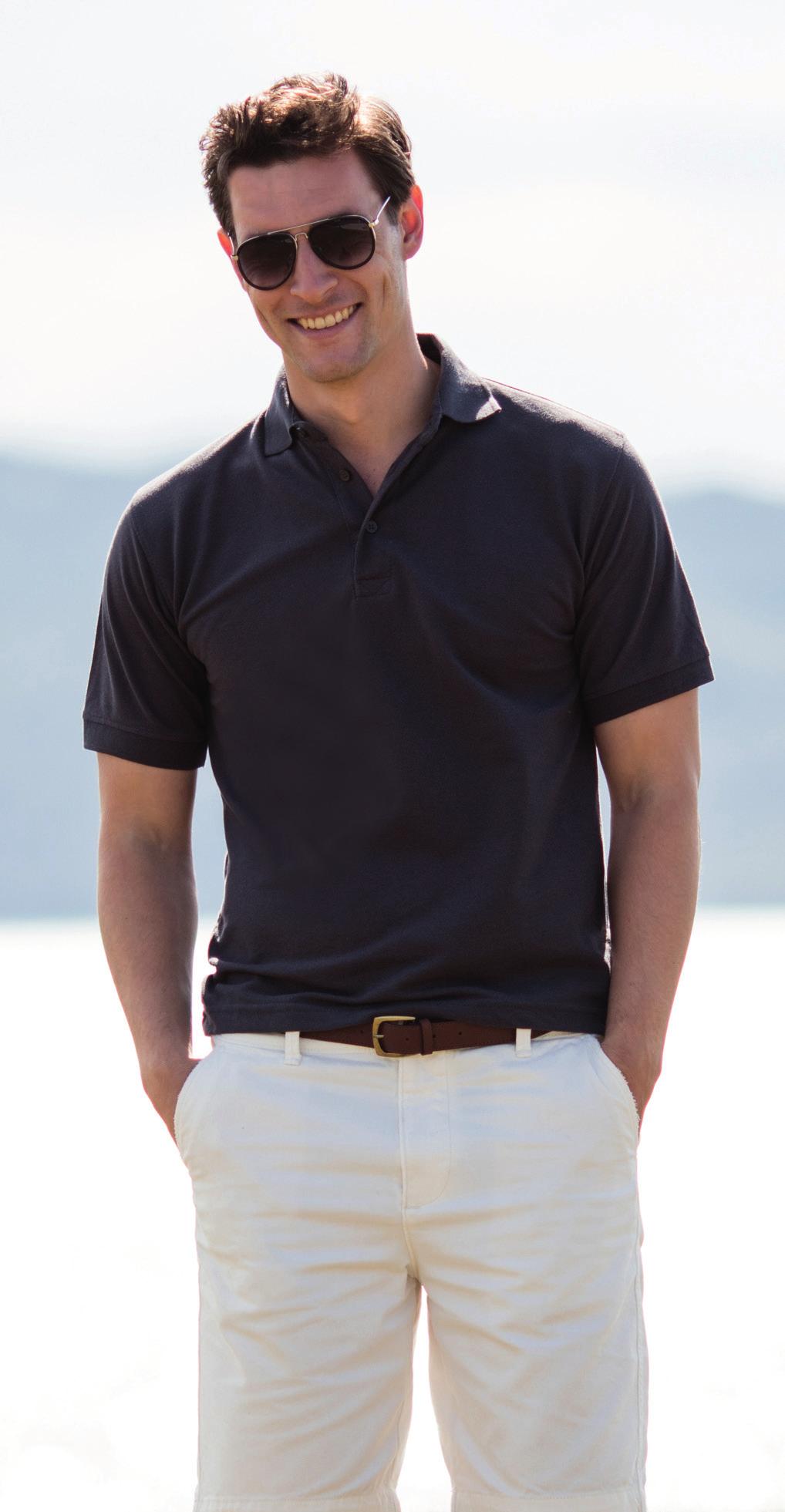 65/35 CLASSIC PIQUE POLO SHIRT H400 H401 Durable heavyweight pique. Classic 3 button placket. Dyed to match buttons.