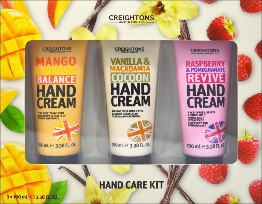 SIZE: 5x100ml UOM: 6 CN7583 HAND CARE KIT A fruity selection of our favourite hand