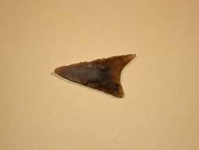 There are many types that are widely distributed. Leaf shaped/laurel leaf projectile point At Maiden Castle archaeologists excavated a concentration of leaf arrowheads in an enclosure ditch.