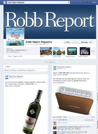 Social Media Experience Connect with an Active Audience Robb Report editors post three to four stories a day on