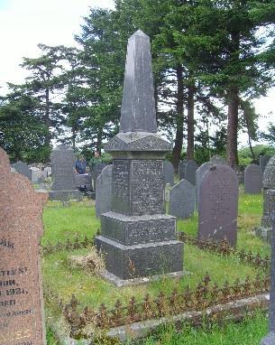The sizes and shapes of the gravestones are much more varied and include a few crosses and pillars.