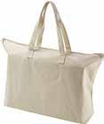 14 BE009 CANVAS ZIPPERED BOOK TOTE 100% cotton canvas, 12 oz.