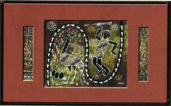 LARGE ABORIGINAL PAINTINGS WITH SIDE PANELS