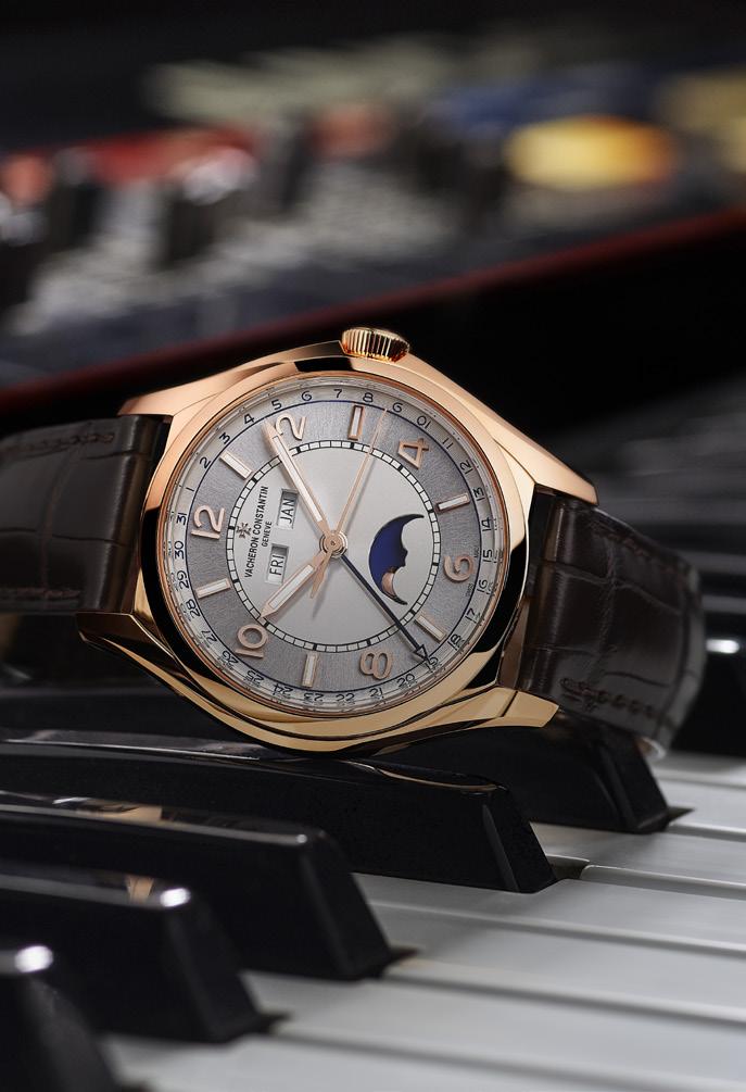 AUTOMATIQUE COMPLETE CALENDAR WITH PRECISION MOON PHASE The Fiftysix complete calendar model is the collection highlight.