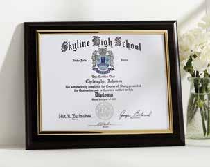 DELUXE GRAD FRAME Display a diploma, 5" x 7" senior photo and tassel in one elegant frame.