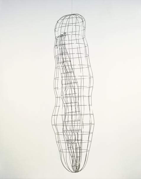 This map of a diving body held within an expanded structure suggests both freedom and enclosure: the figure hangs unaided, seemingly free falling yet still contained within an