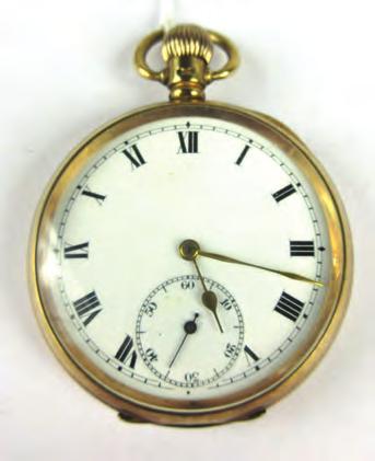 Lot 567 564 A 9ct yellow gold cased open face pocket watch by Rolex, the