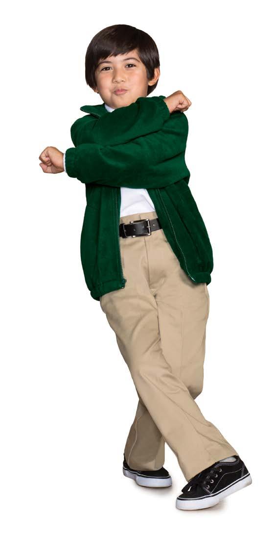 flat pants with adjustable waist and double knees U651 4-7 8H - 20H 28-42 Men Size 28-42 does not have adjustable waist.