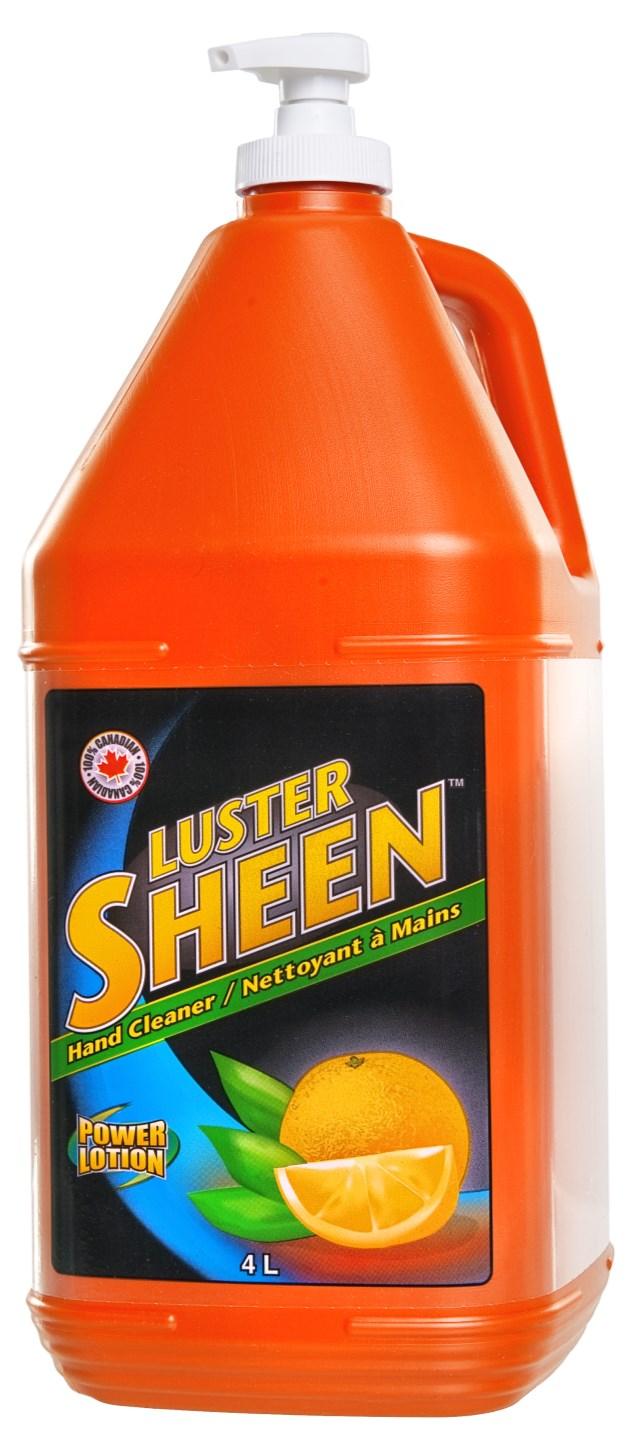 ....... LUSTER SHEEN HAND CLEANERS CLEAN YOUR HANDS IN SECONDS Trusted by Canadians for over 50 years Removes grease, grime, oil, paint, varnish, shellac, printers ink, asphalt, tar, carbon, rust