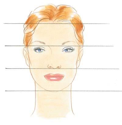 The face is divided into three zones: FACIAL TYPES Forehead
