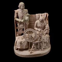 {Dimensions: 1 1/2 x 23 1/2 x 8 inches.} (Parts damaged, crack in body.) 514 Sold $660.00 515 John Rogers (1829 1904), Priscilla Mullins and John Alden Statue.