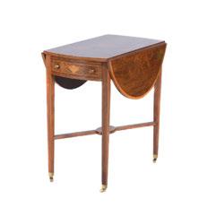 00 536 George III Inlaid Mahogany Slant Front Desk. Late 18th/Early 19th Century.