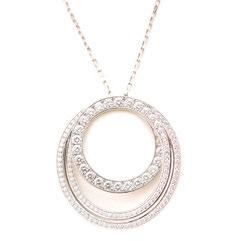121 Cartier "Nouvelle Vague" Diamond, 18k White Gold Pendant Necklace. Featuring full-cut diamonds weighing a total of approximately 2.00 cttw.