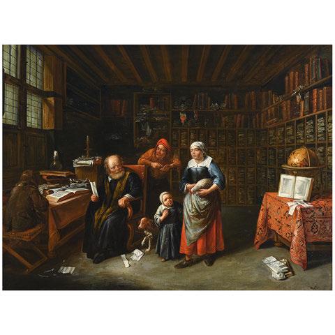 279 Manner of DAVID TENIERS THE YOUNGER (Flemish 1610-1690) "Interior Scene" Oil on canvas.