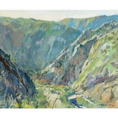 349 CHARLES MOVALLI (American 1945-2016) "Canyon" Oil on canvas.