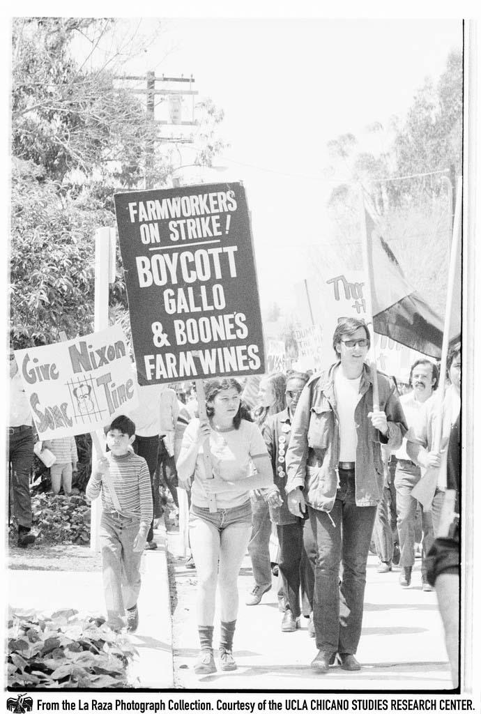 Protesters demonstrate against President Richard Nixon in the "Dump Nixon" march from Echo Park to