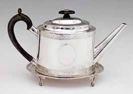 R.F.Mosley & Co, Sheffield 1929, 31cm high 70-90 (+ 24% BP*) Lot 558 Lot 558 George III oval silver teapot having engraved decoration and