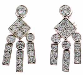 Lot 664 Lot 664 Tiffany & Co, - A pair of platinum and diamond Legacy Collection earrings, 2007, the thirty-four round brilliant cuts stated as totalling 0.
