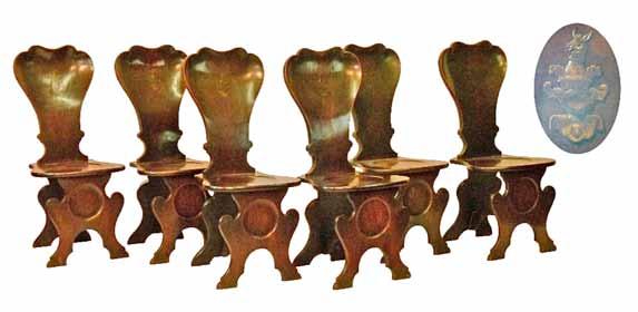 66 Lot 66 Pair of George III satinwood crossbanded mahogany demi lune fold over supper tables, each standing on tapered square supports, 97cm wide