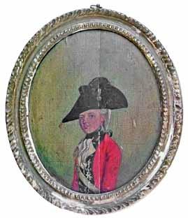 Lot 132 Lot 131 Lot 131 John Love (18th/19th Century) - Oval oil on canvas laid on board - Portrait of a military officer, verso inscribed Painted