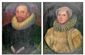 5cm x 20cm 100-150 (+ 24% BP*) Lot 133 Lot 133 17th Century English School - Pair of oils on panel - Half length portraits of Grace Tottle and James