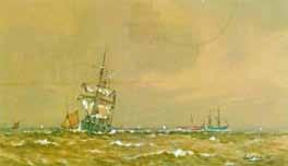Lot 147 Lot 147 Fred Dade (1874-1908) - Watercolour - Thames Estuary shipping scene with the Nore lightship and