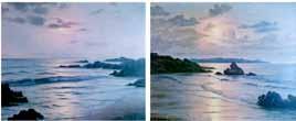Lot 193 Lot 193 Roger de la Corbiere (French 1893-1974) - Pair of oils on canvas - Moonlit coastal views, each signed, 49cm x 59cm A.R. 400-600 (+ 24% BP*) Lot 194 Anatole Krasnyansky (Russian b.