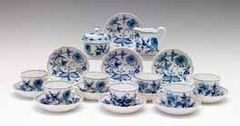 mark, incised 2724 and impressed 28, 21cm high 400-600 (+ 24% BP*) Lot 284 Lot 284 Early 20th Century Meissen coffee service having blue and white painted stylised foliate decoration and comprising:
