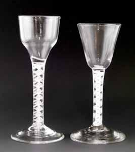 standing on a plain conical foot, 15cm high 120-180 (+ 24% BP*) Lot 292 Lot 292 Two wine glasses, the first having a pointed round