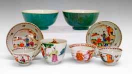 Lot 335 Lot 335 Group of Chinese ceramics comprising: Famille Rose surprise cup, the exterior decorated with figures in a garden, the domed interior containing a standing figure of Shoulao, 6.