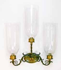 instruction book 200-250 (+ 24% BP*) Lot 451 Lot 451 19th Century brass three branch wall mounted candle lamp having acanthus