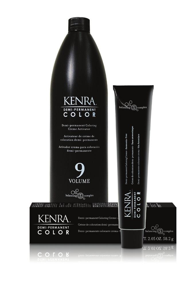 Demi-permanent Color KENRA COLOR DEMI-ERMANENT ORTFOLIO Deposit only color formulated without ammonia providing multiple service options for maximum creativity. 1. Features Balancing Complex 5 2.