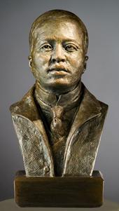 Scott Joplin 5 1/4"H x 2 5/8"W x 2 3/8"D Bronze Ed. 20 & 2 Artist's Proofs 1992 Photo: Mel Schockner Sept. 23, 2016: A check arrives for a bronze bust of Scott Joplin! Thank you, Brenton! Oct.
