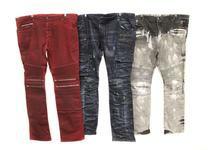 1197 JEANS: Rockstar jeans; size 44, black denim. JEANS: Rockstar jeans; size 44, black and white denim, zipper accents.