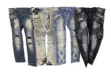 JEANS: Rockstar jeans; size 44, stone washed denim with orange accents. 1203 JEANS: Rockstar jeans; size 44, black denim.